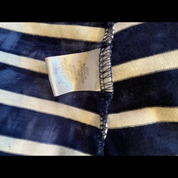 EUC Blue Curl L navy & white stripe hooded coverup - Picture 7 of 7